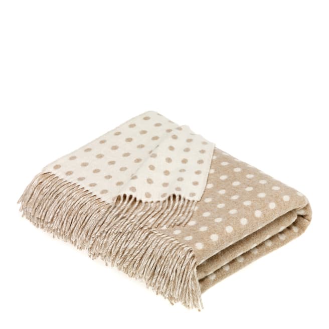 Bronte by Moon Natural Spot Lambswool 140x185cm Throw