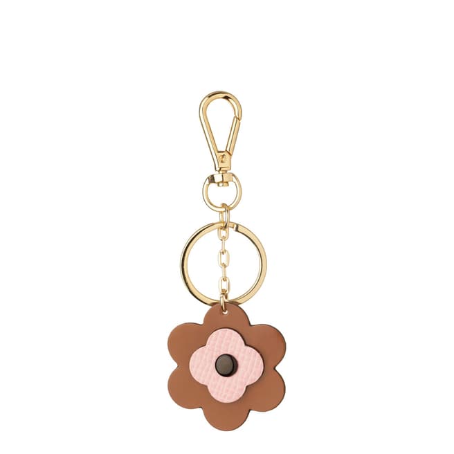 Orla Kiely Brown 6 Petal Flower Key Ring