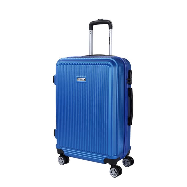 Bagstone Blue 8 Wheel Flower Suitcase 66cm
