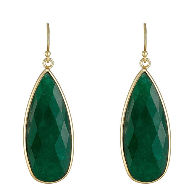 Liv Oliver Emerald Pear Drop Earrings