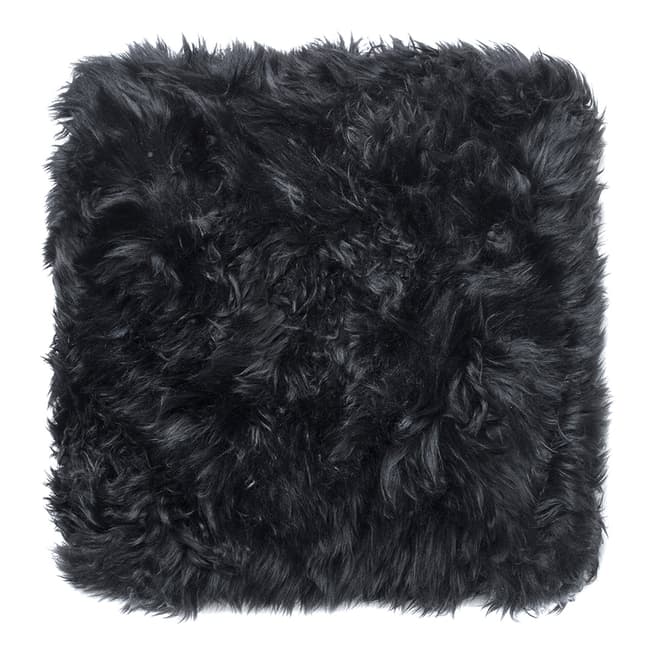 Royal Dream Black Sheepskin Cushion 30x30cm