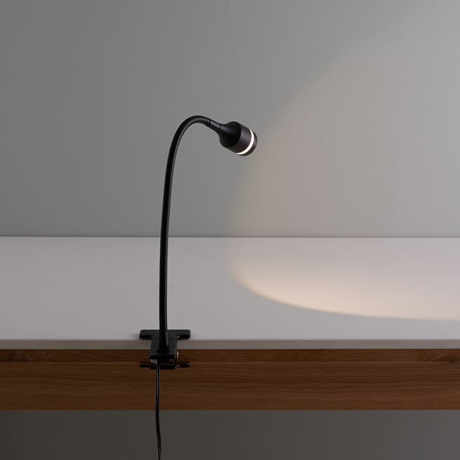 Habitat Black LED Metal Clamp Desk Lamp