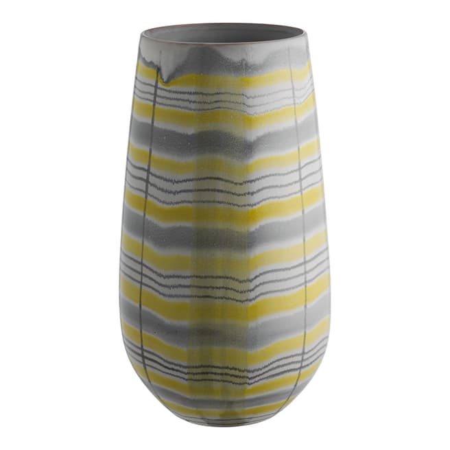 Habitat Grey And Yellow Mowat Patterned Vase