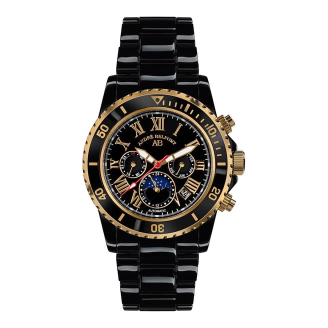 Andre Belfort Men's Black / Gold Ceramic Watch 41mm