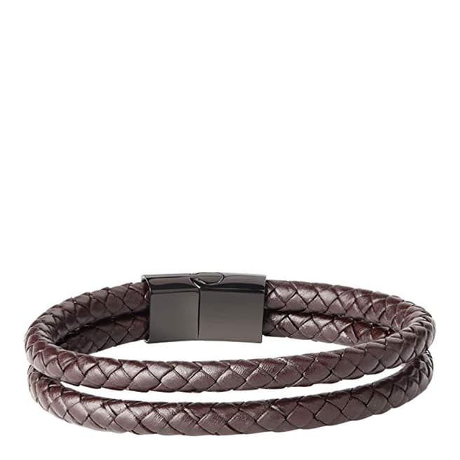 Stephen Oliver Brown Double Layer Leather Bracelet