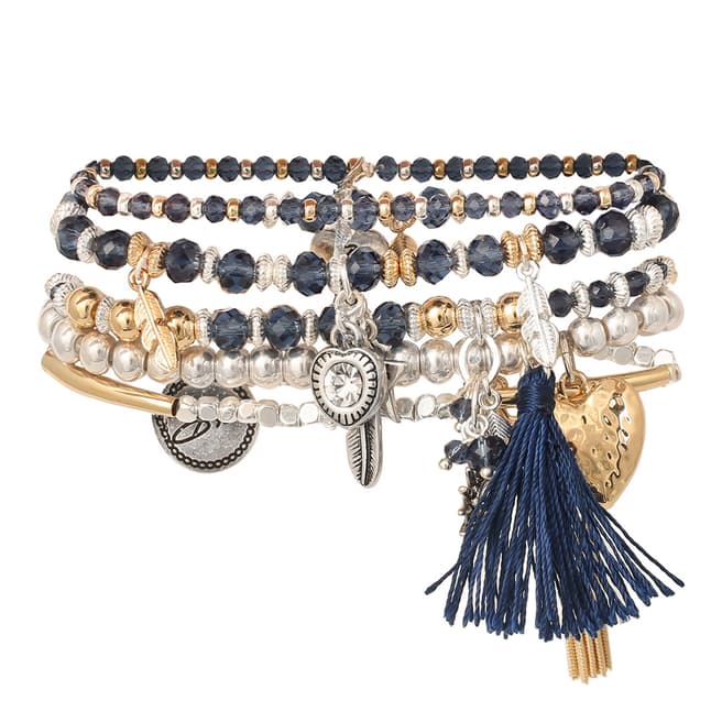 BiBi Bijoux Navy/Gold Crystal Bracelet 