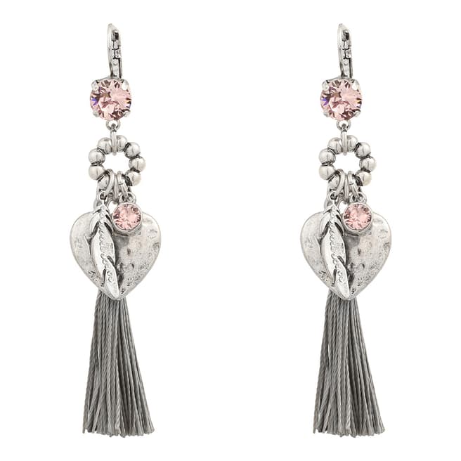 BiBi Bijoux Grey/Silver Plated Swarovski Crystal Earrings
