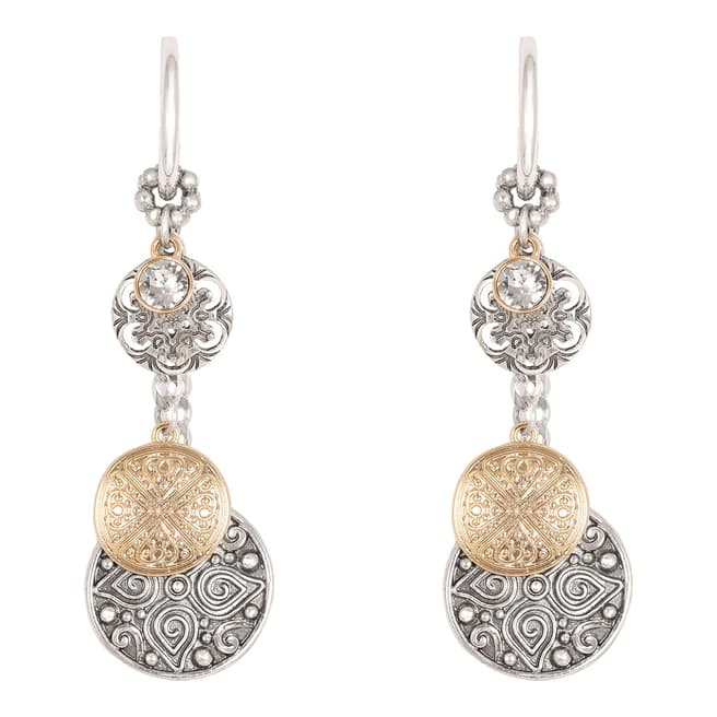 BiBi Bijoux Mixed Tone Silver/Gold Plated Crystal Earrings