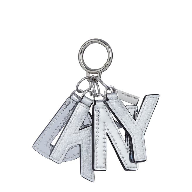 DKNY Silver Leather Key Fob 