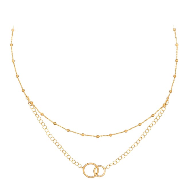 Chloe Collection by Liv Oliver 18k gold plated sterling silver multistrand necklace