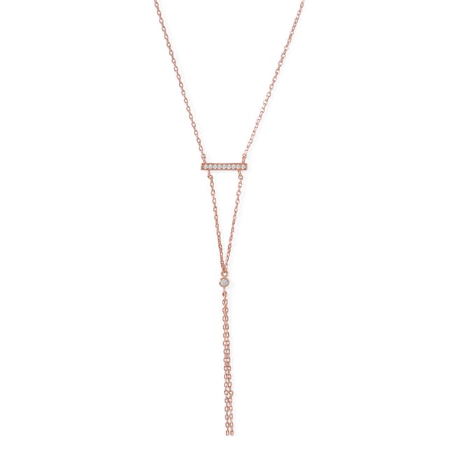Chloe Collection by Liv Oliver Rose Gold Embellished Drop Necklace