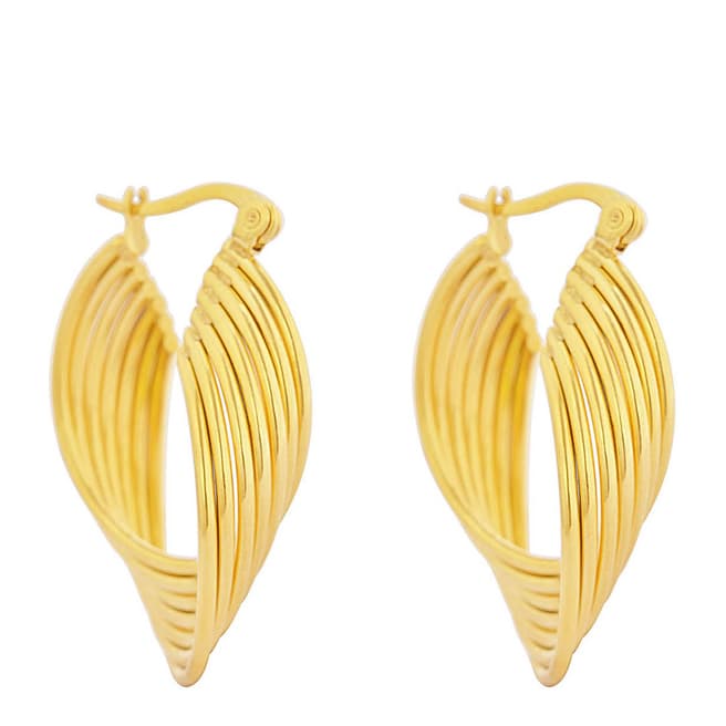 Chloe Collection by Liv Oliver Gold Textured Hoop Earrings