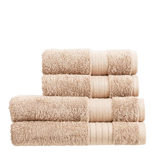 Christy Monaco Set of 4 Towel Bale, Latte