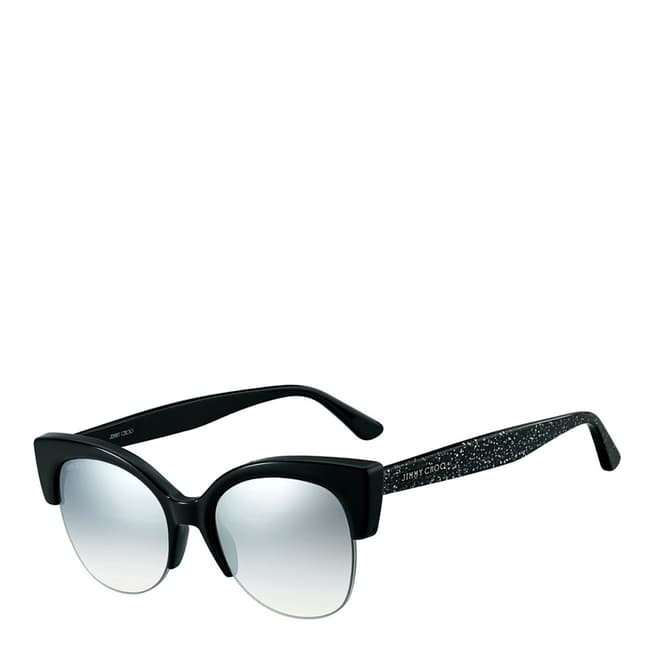 Jimmy Choo Women's Black Glitter/Grey Silver Gradient Priya Sunglasses 56mm