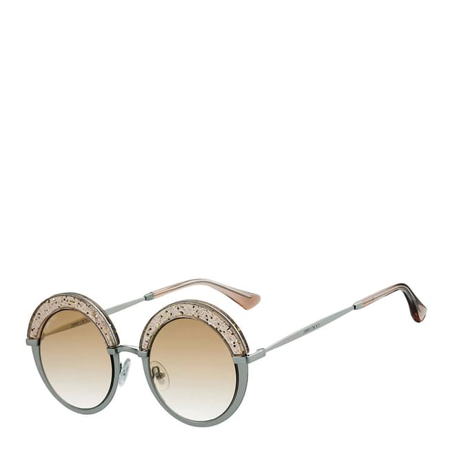 Jimmy Choo Women's Silver Nude Pink Glitter/Brown Gradient Gotha Sunglasses 50mm