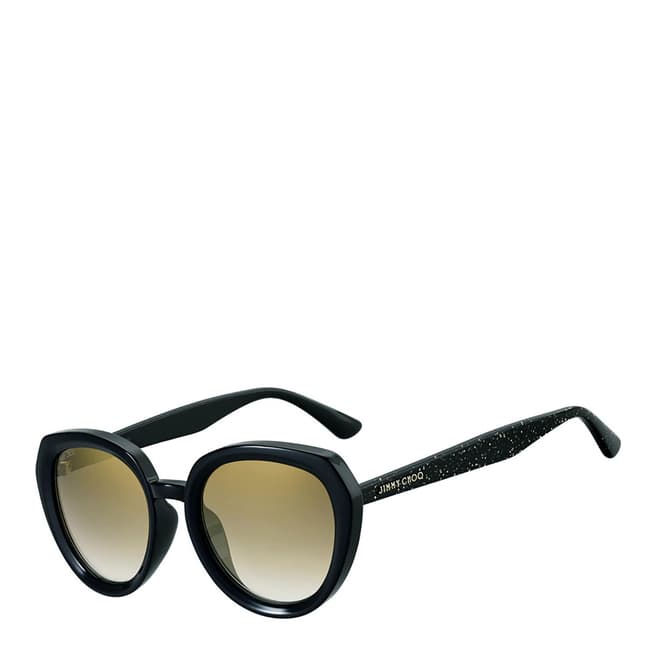 Jimmy Choo Women's Black Gold Glitter/Brown Gold Shaded Mace Sunglasses 53mm