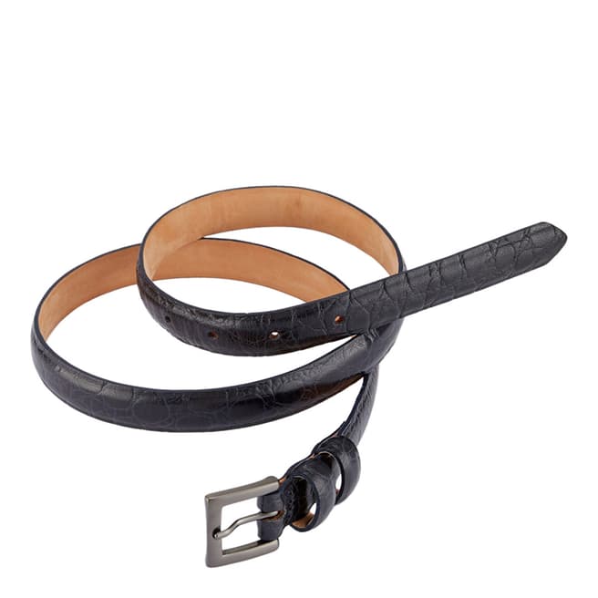 Pure Collection Navy Reptile Fancy Leather Belt