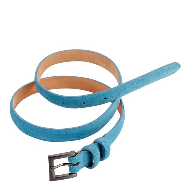 Pure Collection Pale Blue Suede Fancy Leather Belt
