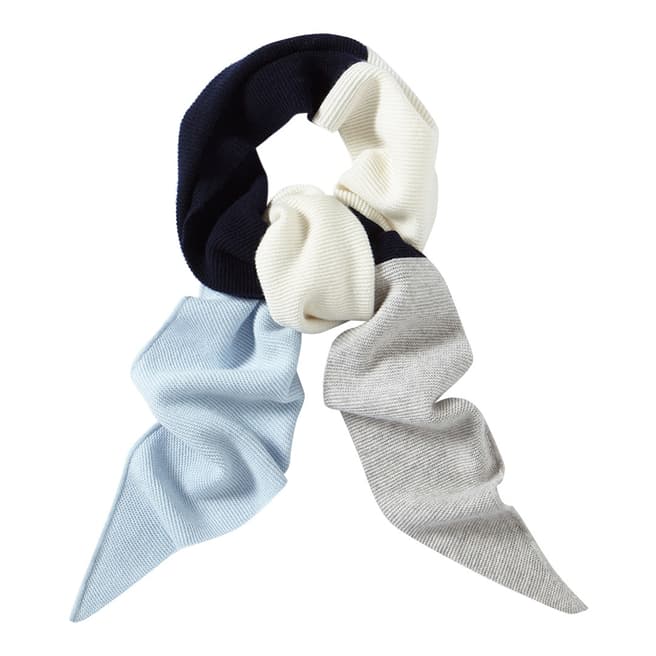 Pure Collection Blue Colour Block Textured Scarf