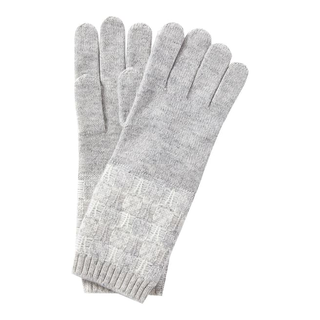 Pure Collection Heather Dove/Soft White Toccato Textured Gloves