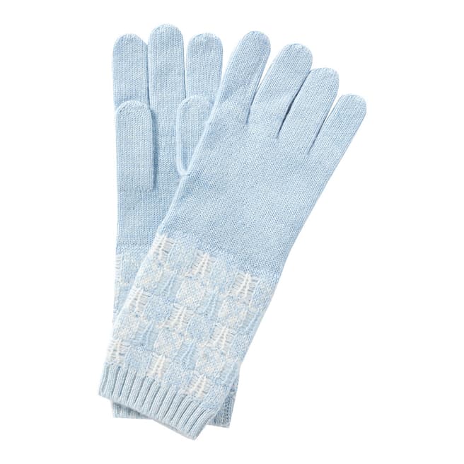 Pure Collection Heather Sky/Soft White Toccato Textured Gloves