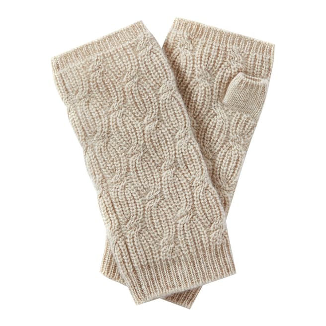 Pure Collection Natural Organic Cashmere Cable Mitt