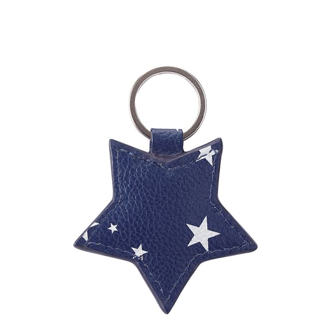 Pure Collection Navy Star Leather Star Keyring