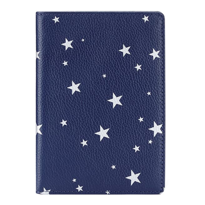 Pure Collection Navy Star Leather Passport Cover