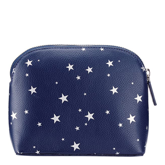 Pure Collection Navy Star Leather Cosmetic Bag