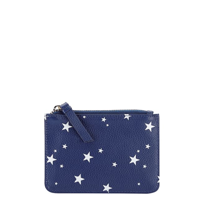 Pure Collection Navy Star Leather Coin Purse