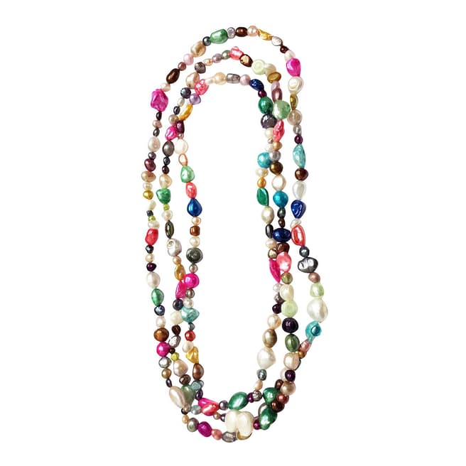 White label by Liv Oliver Multi Color Baroque Endless Necklace
