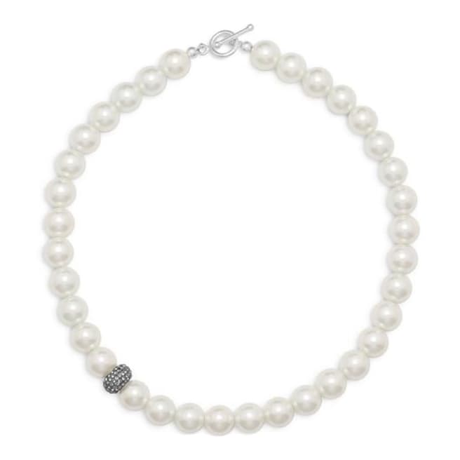 White label by Liv Oliver Sterling Silver Embellished Pearl Necklace