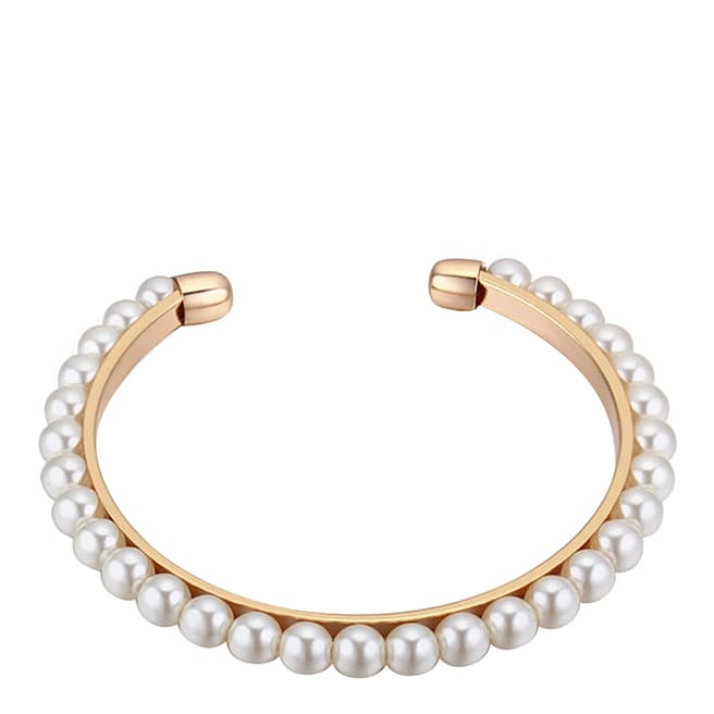 White label by Liv Oliver 18k Gold Pearl Cuff Bangle