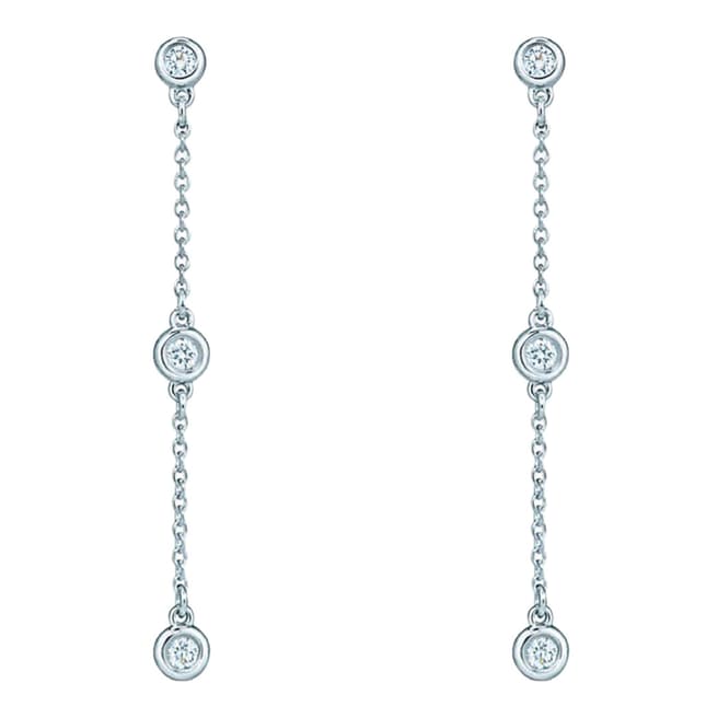 Black Label by Liv Oliver Silver Plated CZ Chain Drop Earrings
