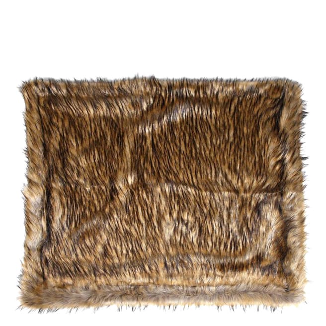 Hounds Brown Medium Faux Fur Blanket With Fleece Backing, 78x48cm
