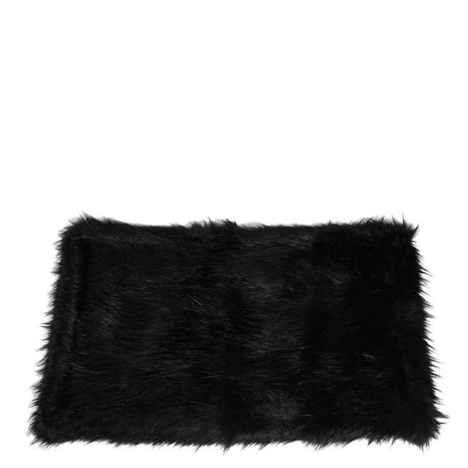 Hounds Black Faux Fur Blanket With Fleece Backing, 78x48cm