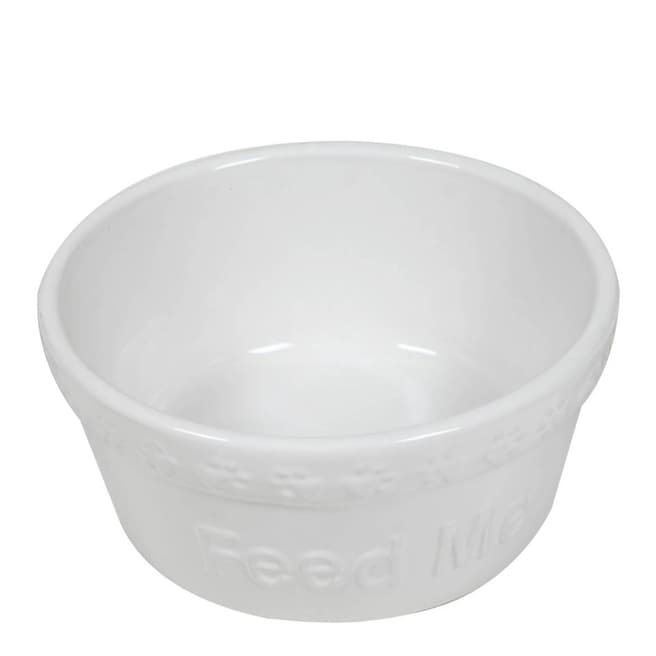 Hounds White 'Feed Me' Ceramic Bowl, 13x11cm