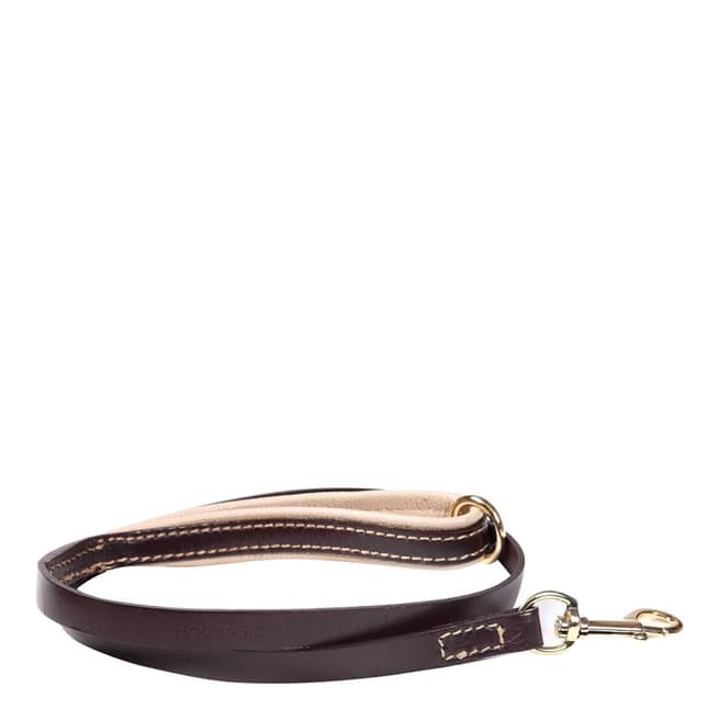Hounds Brown/Beige Contrast Leather Lead, 110cm