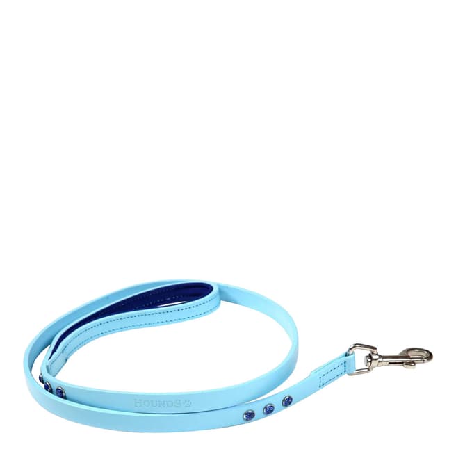 Hounds Light Blue Diamante Smooth Leather Lead