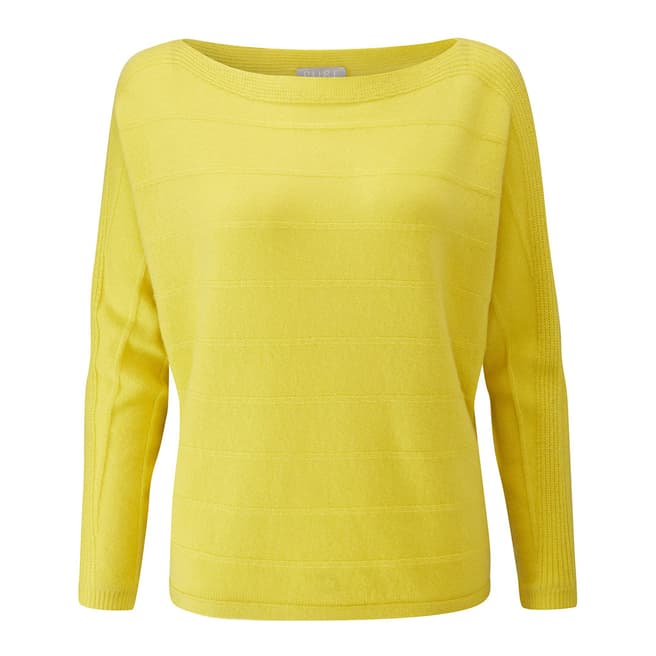 Pure Collection Chartreuse Dolman Textured Cashmere Jumper