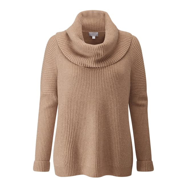 Pure Collection Soft Walnut Toccato Wool & Cashmere Blend Jumper