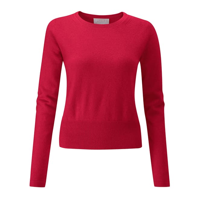 Pure Collection Red Cashmere Cropped Jumper