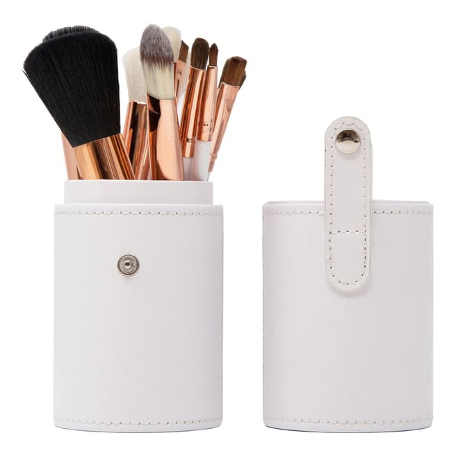 Zoe Ayla Professional Make-Up Brush Set- White & Rose Gold