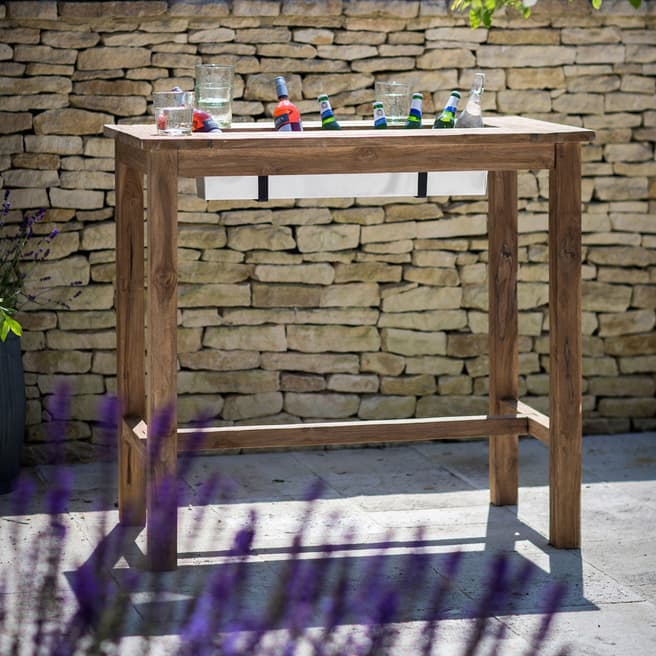 Garden Trading St Mawes Drinks/Planter Bar Table, 120cm - Teak