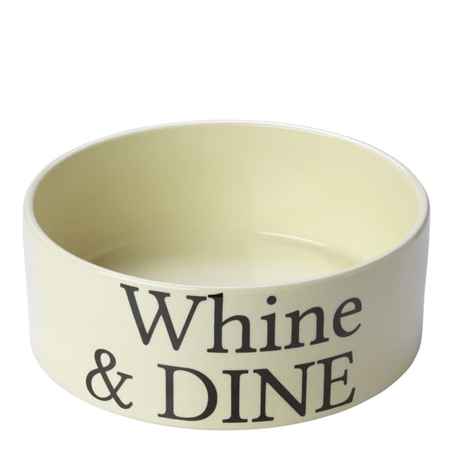 House Of Paws Cream L Whine & Dine Dog Bowl, 19x19cm