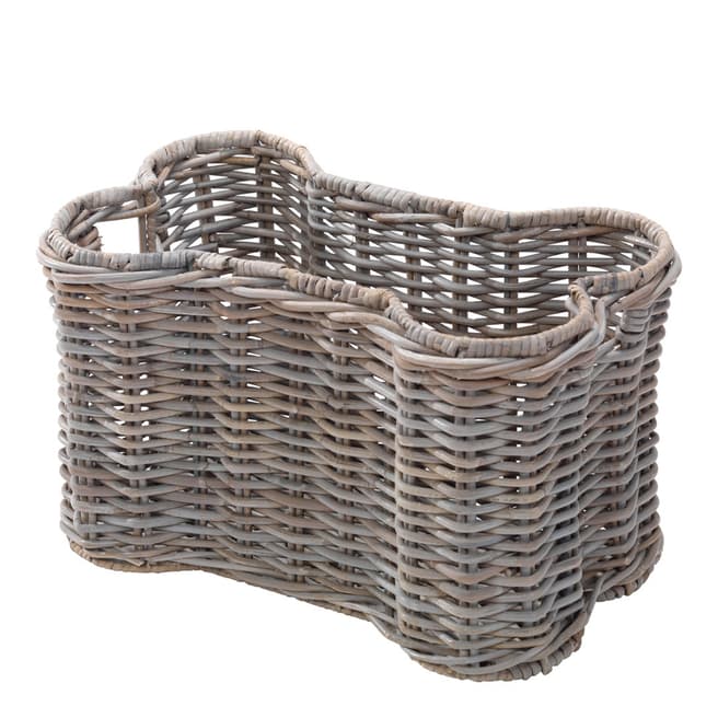 House Of Paws Natural Open Bone Lidded Storage Basket, 46x27cm