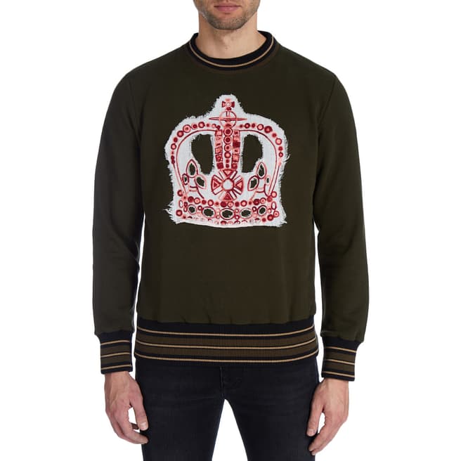 Vivienne Westwood Green Crown Embroidery Sweatshirt
