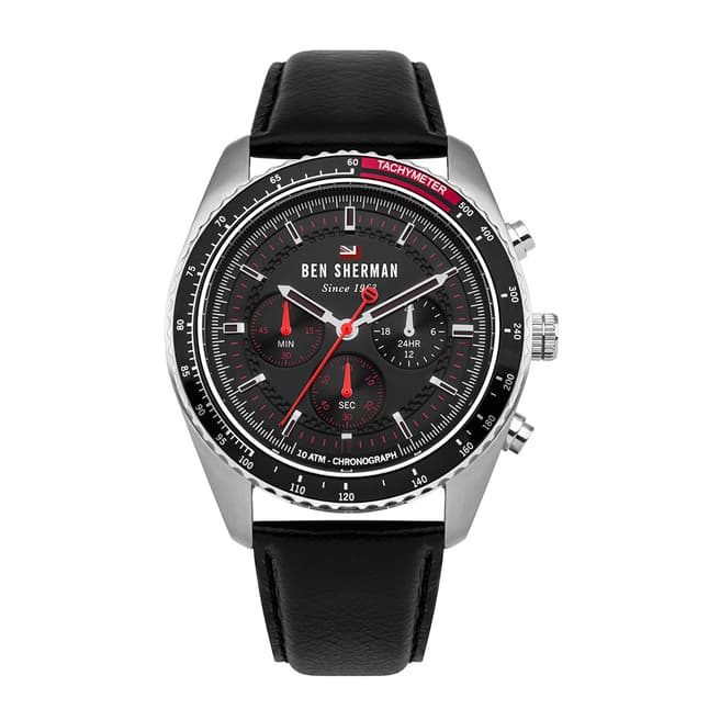 Ben Sherman Ronnie Chronograph Black Sunray Dial Leather Watch