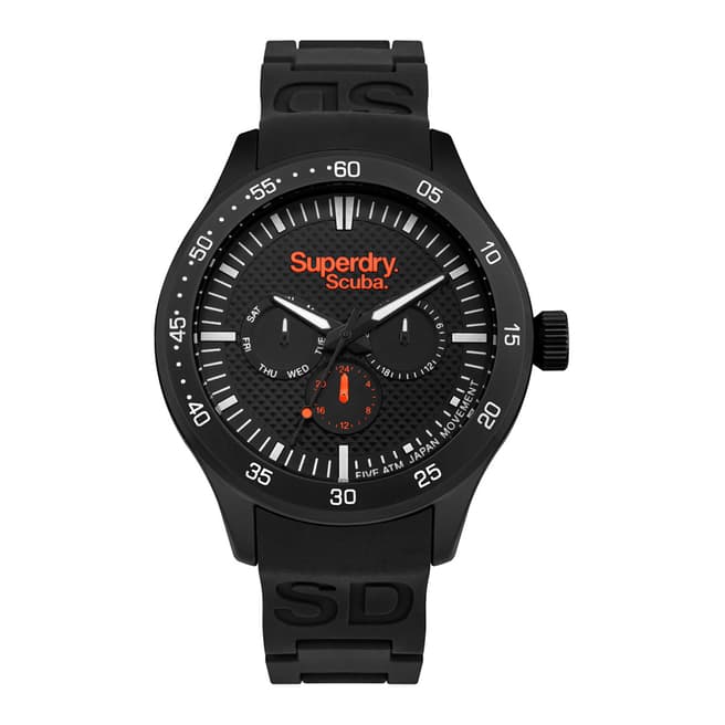 Superdry Black Silicone Bracelet Strap Watch