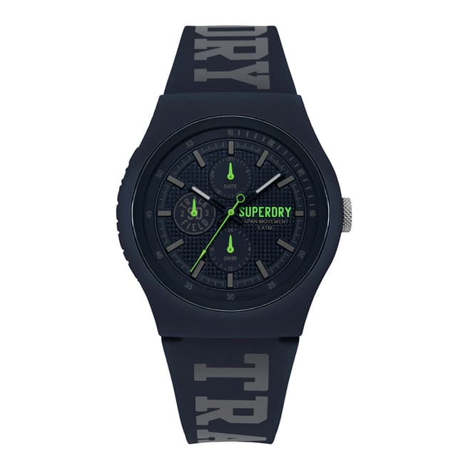 Superdry Navy With Black Print Strap Watch